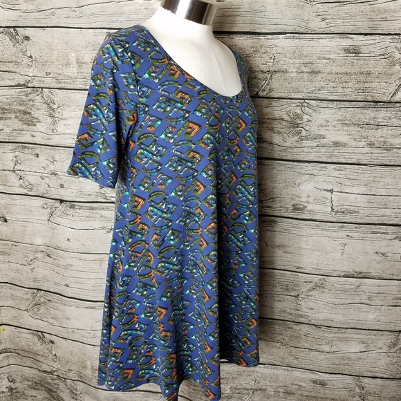 LuLaRoe Womens Perfect T Sz XXS Blue Green Short Sleeve.Pit to pit approx: 17 - Picture 2 of 7